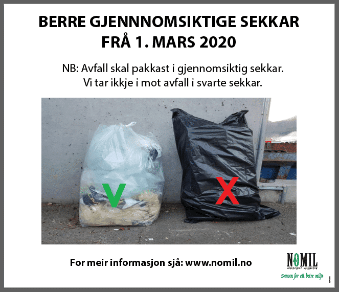 Aluskilt GJENNOMSIKTIGE SEKKAR 600x700mm