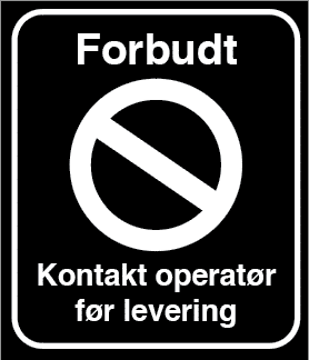 Aluskilt Kontakt operatør før levering 600x700mm