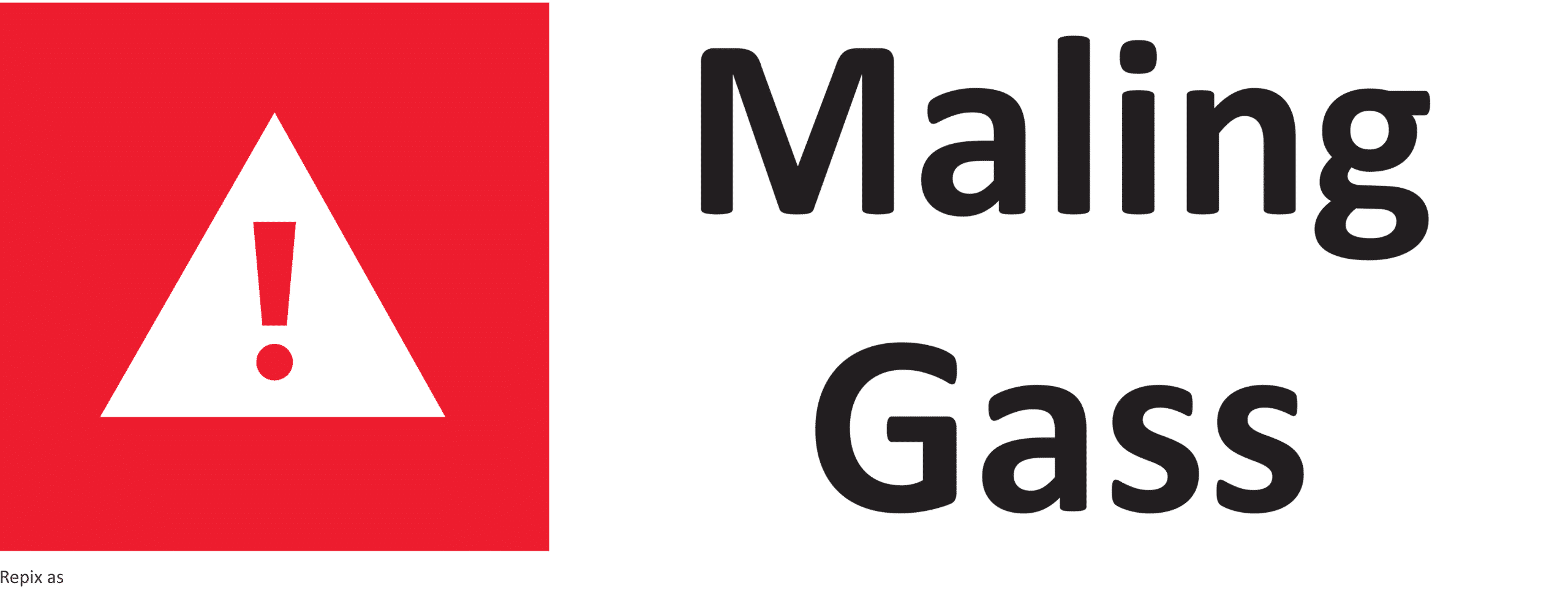 Aluskilt Maling og gass 20x50cm